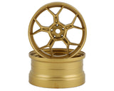 DS Racing Feathery Split Spoke Drift Rim (Gold) (2) (6mm Offset) - DSC-DF-006
