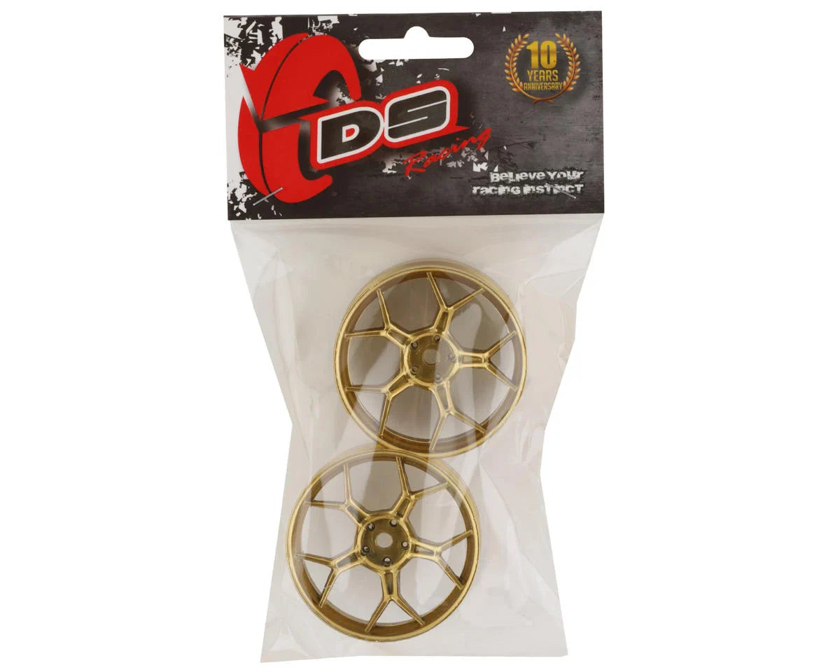 DS Racing Feathery Split Spoke Drift Rim (Gold) (2) (6mm Offset) - DSC-DF-006