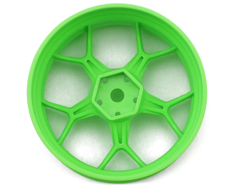 DS Racing Feathery 5Y Drift Wheels (High Gloss 2K Flu Green) (2) (6mm Offset) w/12mm Hex