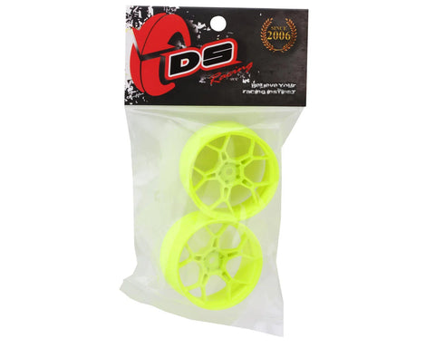 DS Racing Feathery 5Y Drift Wheels (Flu Lime 2K Flu Green) (2) (6mm Offset) w/12mm Hex