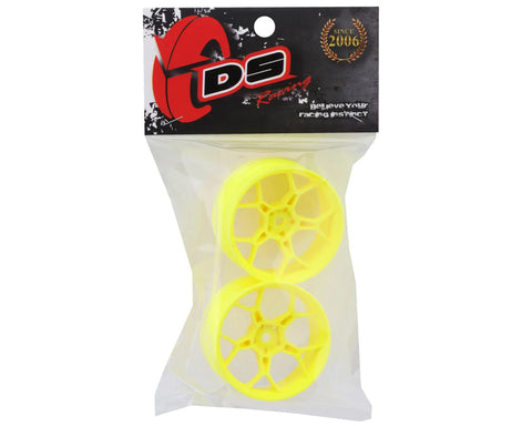 DS Racing Feathery 5Y Drift Wheels (Flu Yellow 2K Flu Green) (2) (6mm Offset) w/12mm Hex