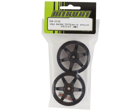 Mikuni Volk Racing TE37SL Drift Wheels (Graphite) (2) (5mm Offset) w/12mm Hex - DW-3256