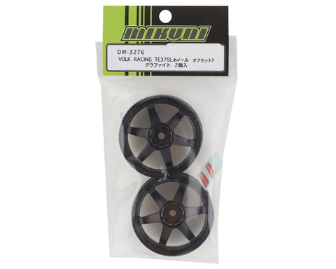 Mikuni Volk Racing TE37SL Drift Wheels (Graphite) (2) (7mm Offset) w/12mm Hex - DW-3276