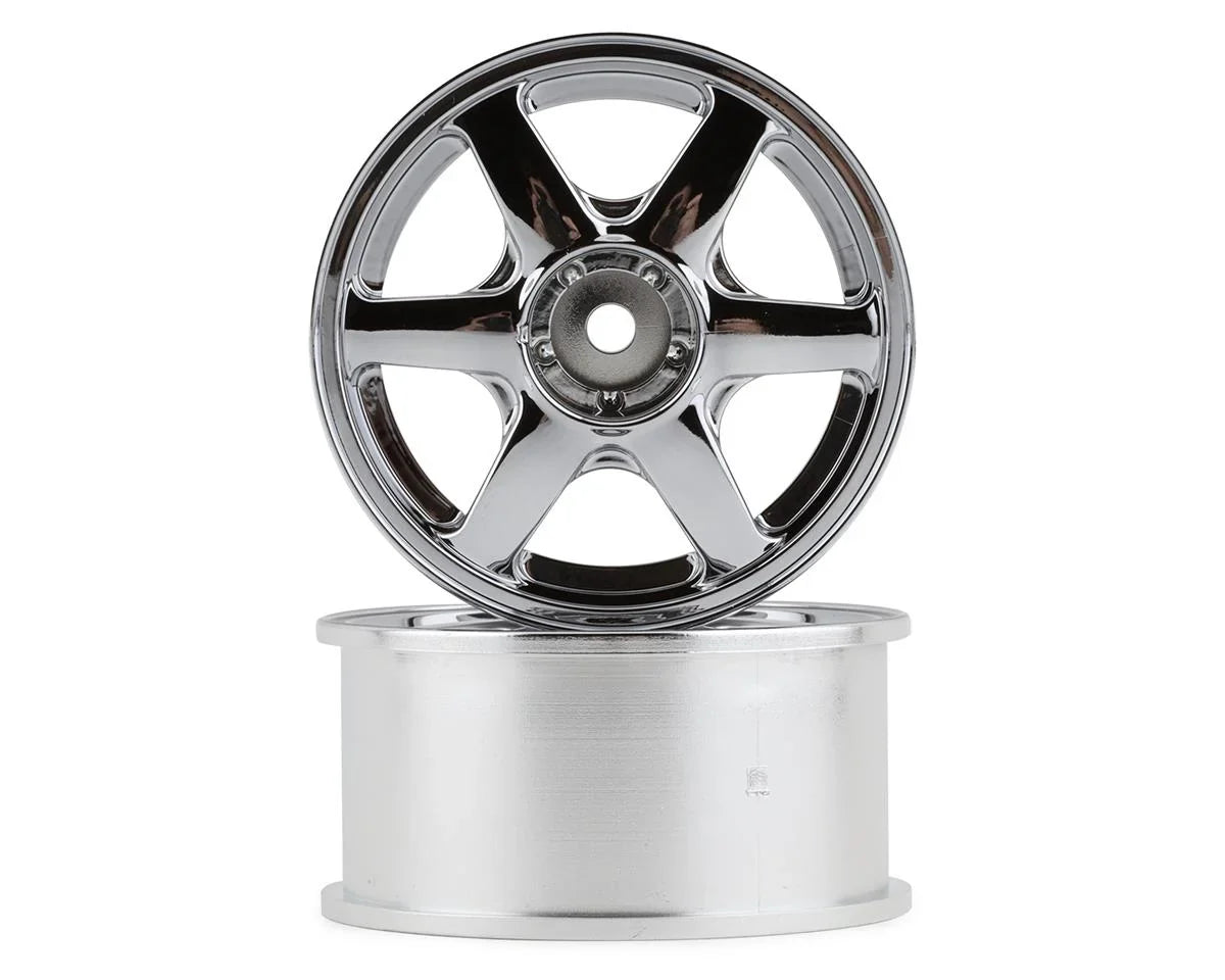 Mikuni Yokohama AVS VS6 6-Spoke Drift Wheels (Polished Silver) (2) (7mm Offset) - DW-727PS