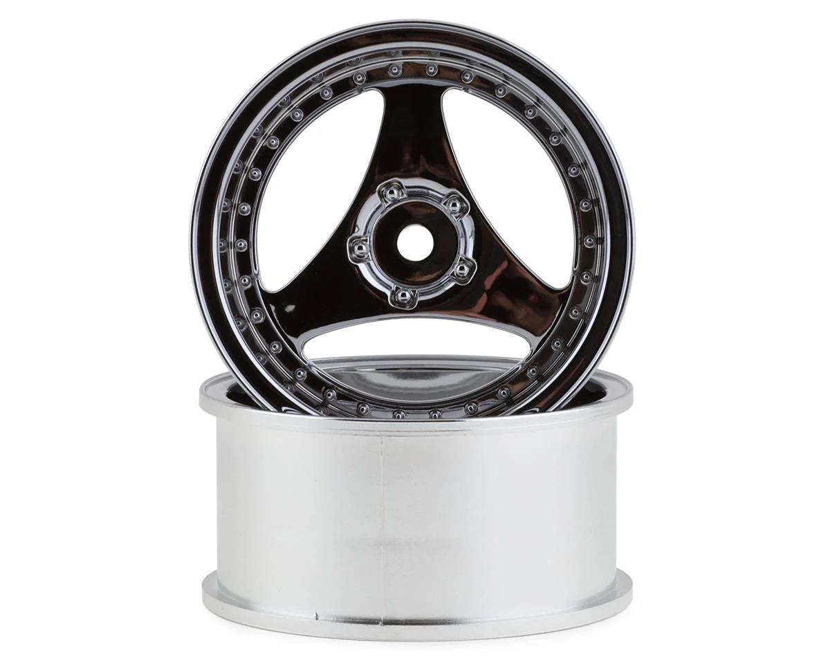 Mikuni Yokohama Advan Oni Kai Drift Wheels (Chrome Silver) (2) (7mm Offset) w/12mm Hex - DW-927CS