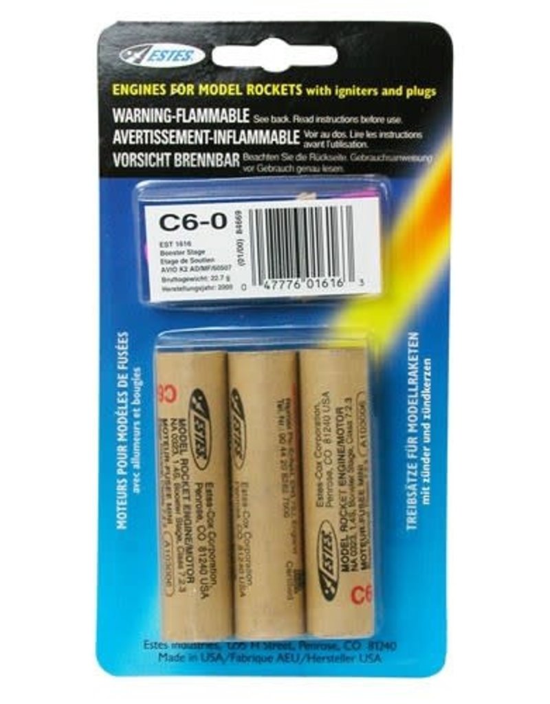 Estes C6-0 Model Rocket Engines (3) - EST1616