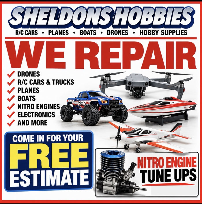 Sheldons Hobbies - We Repair, free estimate, nitro engine tune ups