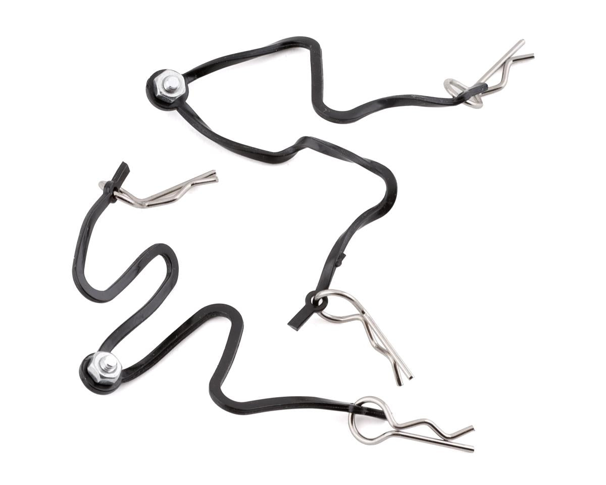 Hot Racing Body Clips w/Fastened Rubber Leash (Silver) - HRABWP123B08