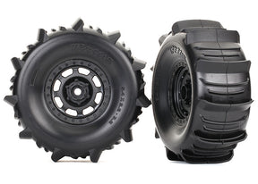Traxxas Desert Racer Black Wheels w/ Paddle Tires (2) - 8475
