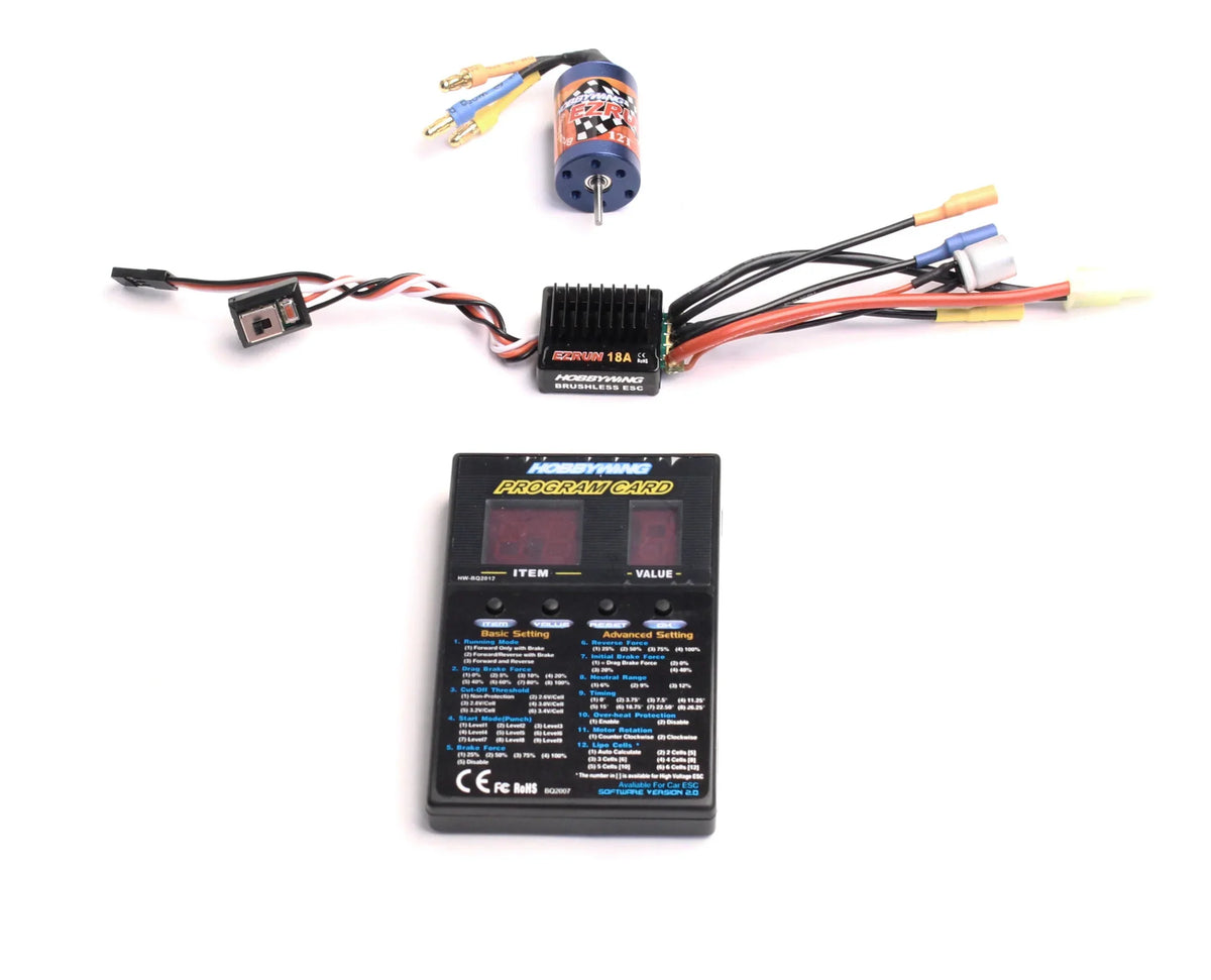 Hobbywing - A1 Combo, Ezrun-18A-SL ESC, Ezrun Series 12T/2030(7800Kv) Motor, Digital LED Program Card - HWI81030000