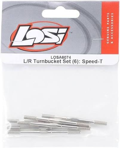 LOSA6074 L/R Turnbucket Set (6): Speed-T