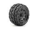 JKO2701CBMSGNB3   1/10 ST 2.8 Tomahawk Tires Mounted on Black Claw Rims, Medium Soft, 14mm Hex for Arrma