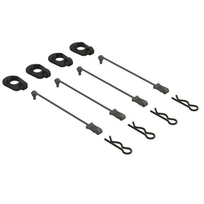 Arrma Body Clip Retainers, Black (4): 1/5 Scale - 5052127034012