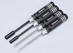 YOKOMO Hex/Nut Driver 4-piece set(BLACK) Hex Driver 1.5/2.0mm Nut Driver 5.5/7.0mm (YT-YRTSB) - 639342172153