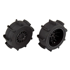 team associated 1/10 Sand Paddle Rear Pre-Mounted Tires with Method Wheels, Black (2) - 784695710627