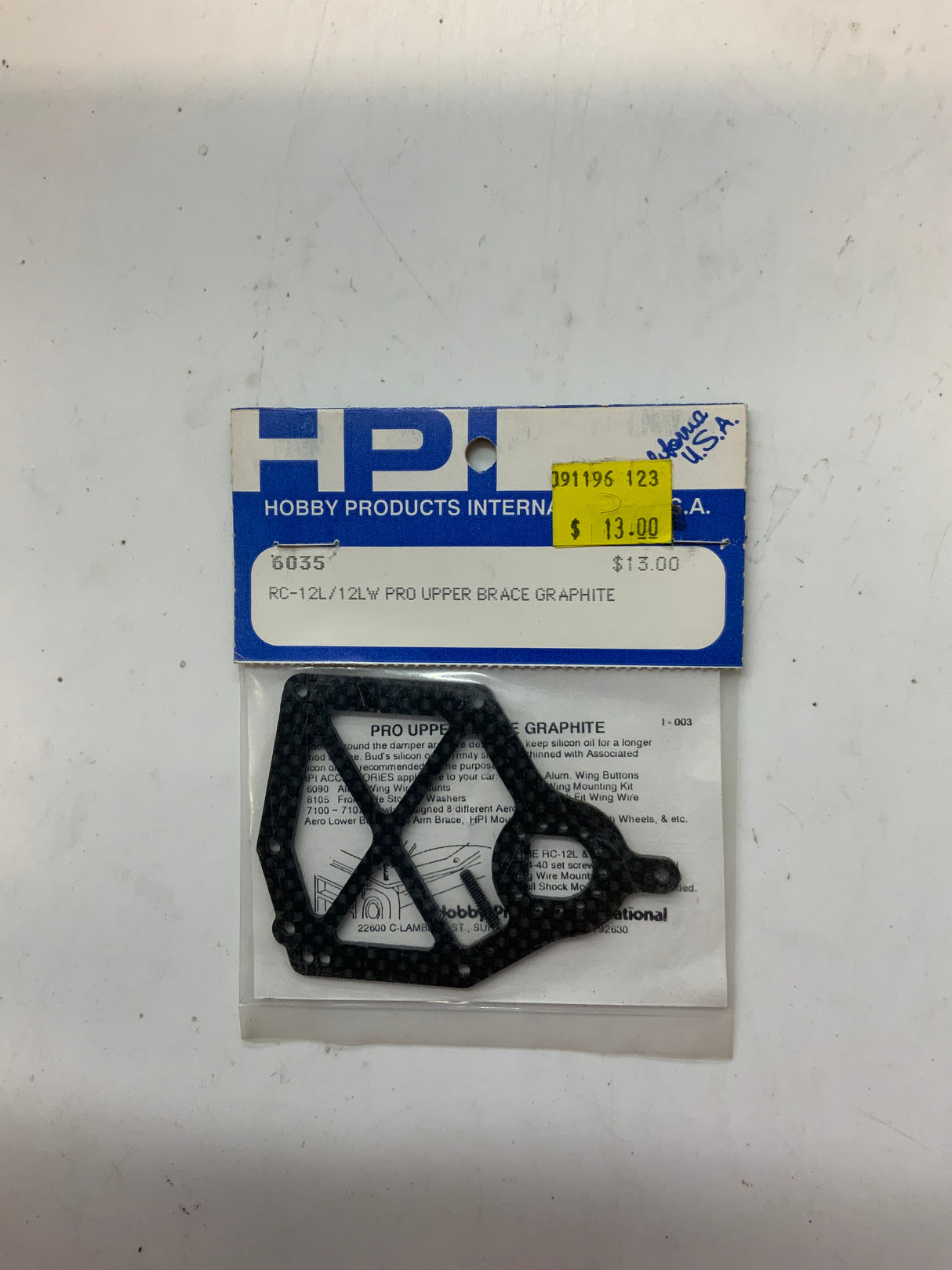 HPI 6035 RC12 /12LW pro upper brace graphite