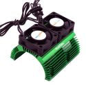 PHBPH1289GREEN   Heat Sink w Twin Turbo High Speed Cooling Fans for 1/8 Motors-Green - 741030689536
