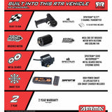 1/16 MOJAVE GROM 4X4 RTR Brushed Desert Truck (Battery & Charger Included), Red/Black