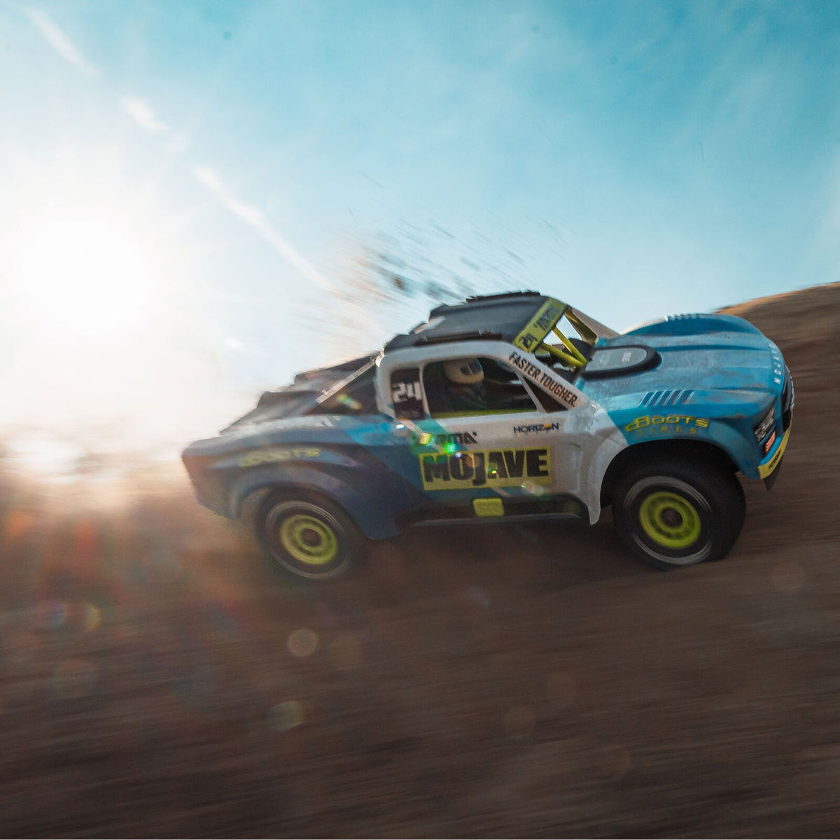 1/16 MOJAVE GROM 4X4 RTR Brushed Desert Truck (Battery & Charger Included), Blue/White