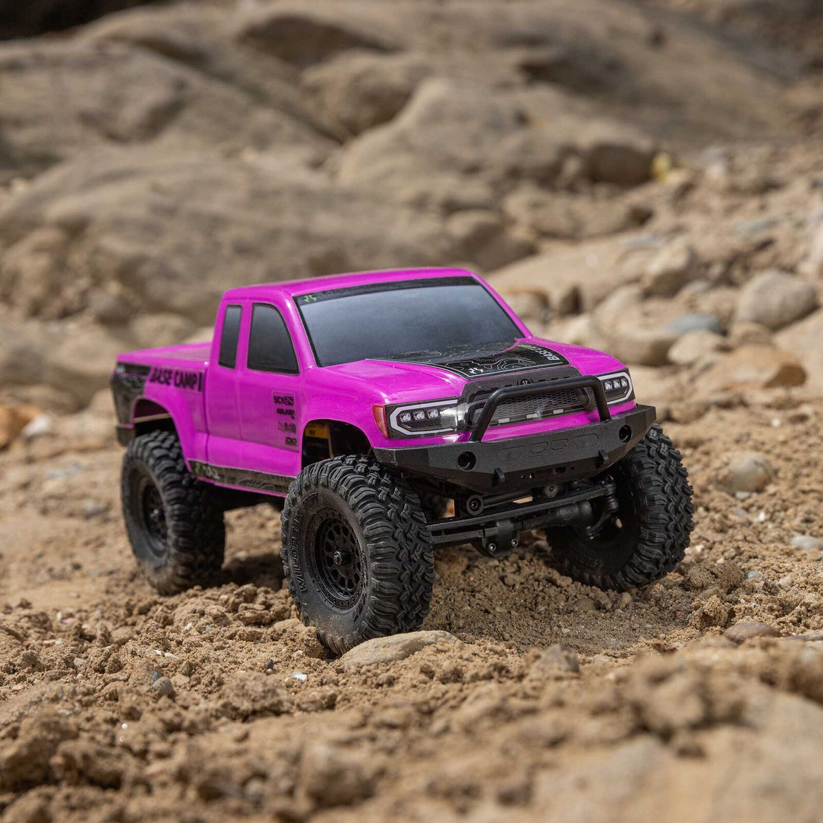 1/24 SCX24 Base Camp 4X4 RTR Brushed Rock Crawler (Battery & Charger Included), Pink