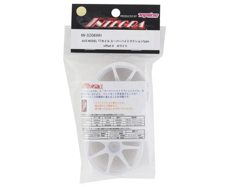 Integra AVS Model T7 Super High Traction Drift Wheels (White) (2) (6mm Offset) w/12mm Hex