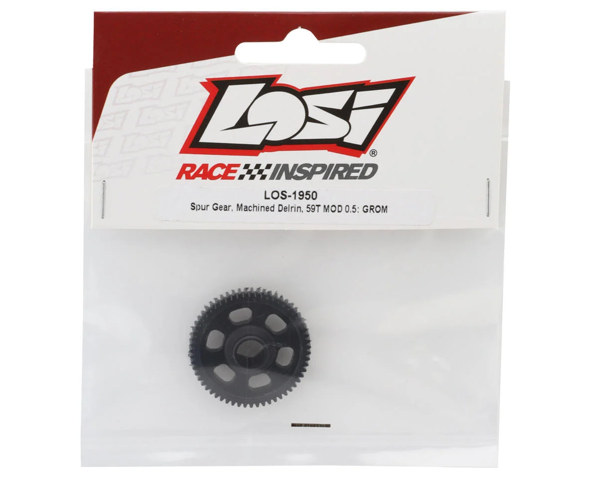 LOSA1950 Spur Gear, Machined Delrin, 59T MOD 0.5: GROM