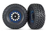 Tires and wheels, assembled, glued (Method Racing wheels, black with blue beadlock, BFGoodrich® Baja KR3 tires) (2)