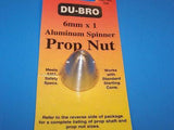 DUBRO 6MM X 1 ALUMINUM SPINNER PROP NUT #732