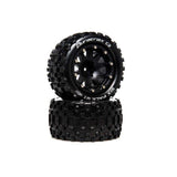 Six Pack MT Belted 2.8" 2WD Mounted Rear Tires, .5 Offset, Black (2)