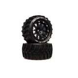 Hatchet MT Belted 2.8" 2WD Mounted Rear Tires, 0 Offset, Black (2)