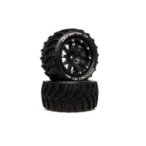 Hatchet MT Belted 2.8" 2WD Mounted Rear Tires, 0 Offset, Black (2)