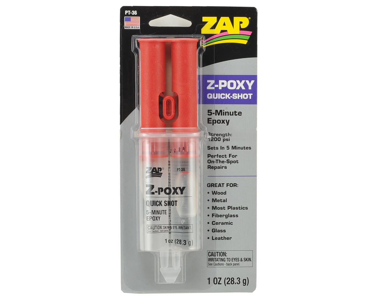 Zap - Pacer Technology Z-Poxy 5-Minute 2-Part Epoxy Syringe (1oz)