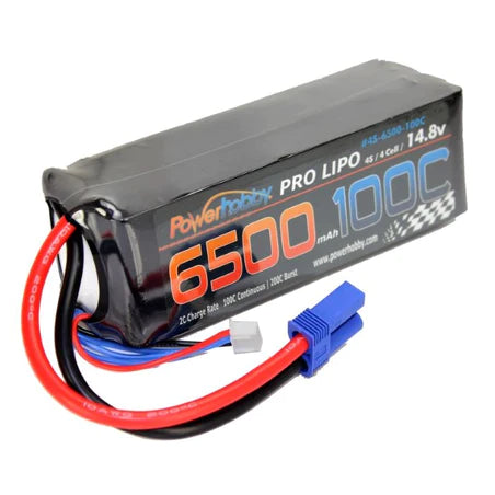 Power Hobby - 4S 14.8V 6500mAh 100C Lipo Battery w EC5 Plug Soft Case 4-Cell - PHB4S6500100CEC5