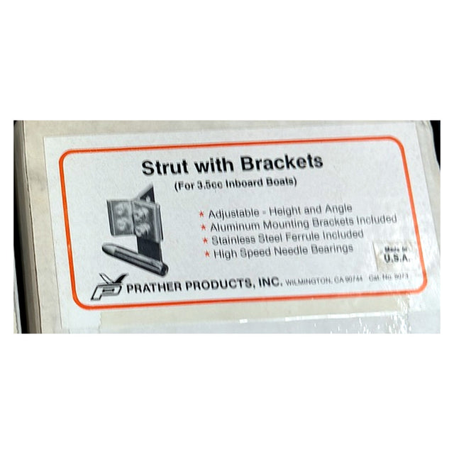 Prather PRA8073 strut box label - Strut with Brackets for 3.5cc inboard boats