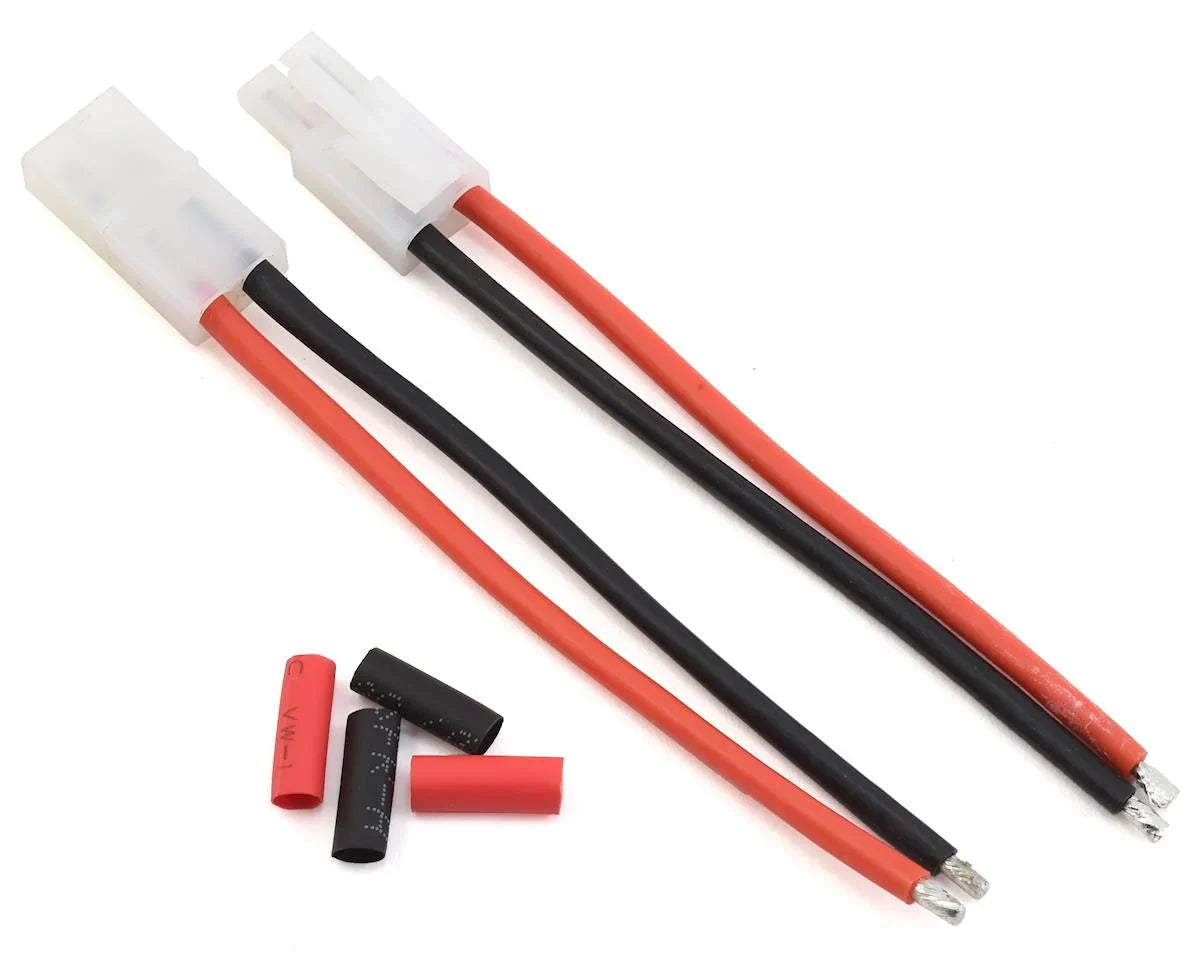 ProTek RC 4" Pigtail Connector Set w/Shrink Tube (1 Female & 1 Male Tamiya) (14awg) - PTK-5054