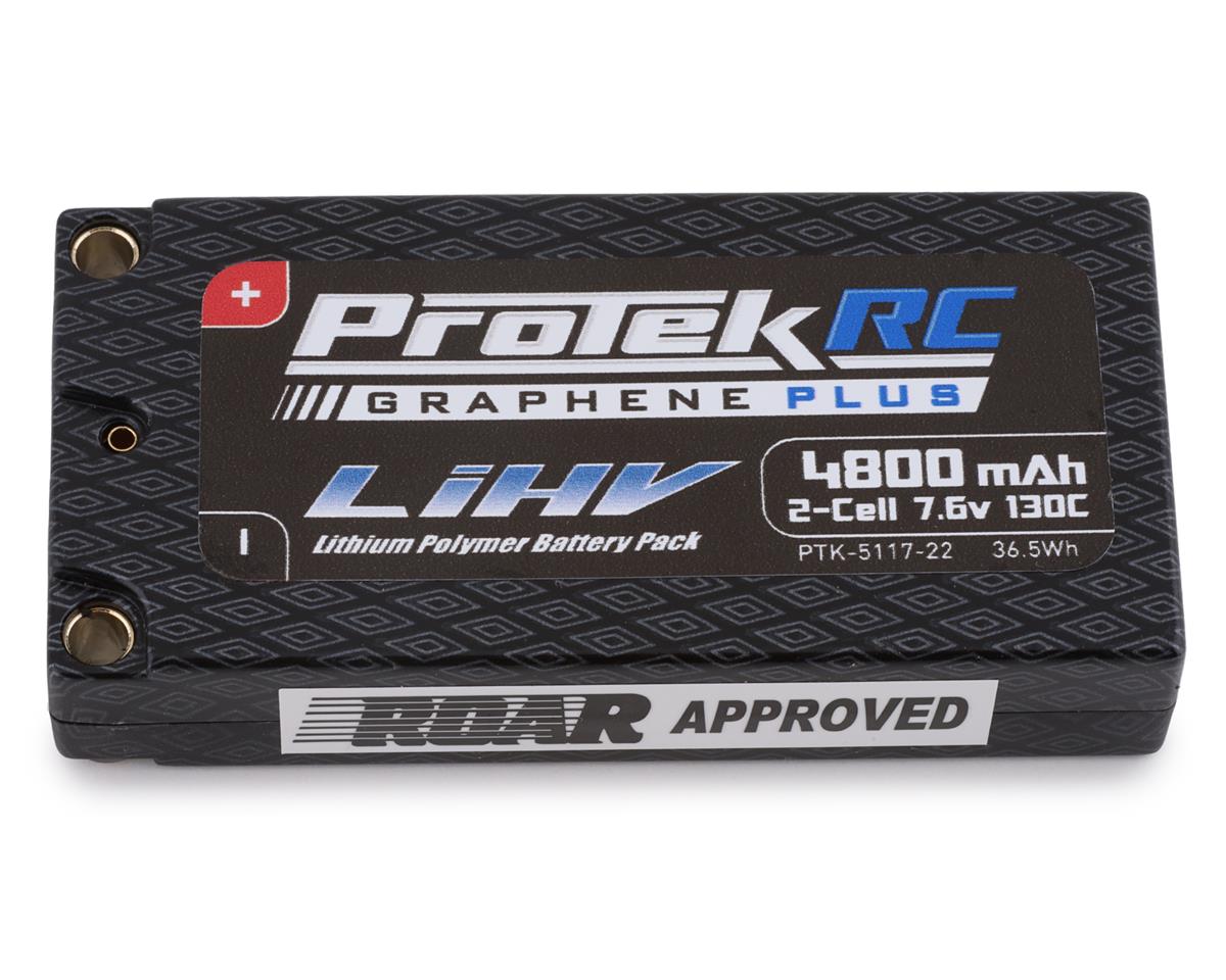 ProTek RC 2S 130C Low IR Si-Graphene + HV LCG Shorty LiPo Battery (7.6V/4800mAh) w/5mm Connectors (ROAR Approved) - PTK-5117-22