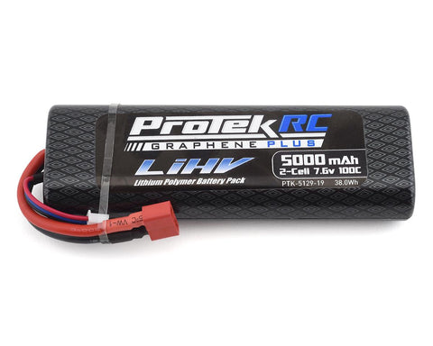 ProTek RC 2S 100C Si-Graphene + HV LiPo Stick Pack TCS Battery (7.6V/5000mAh) w/T-Style Connector (ROAR Approved) - PTK-5129-19