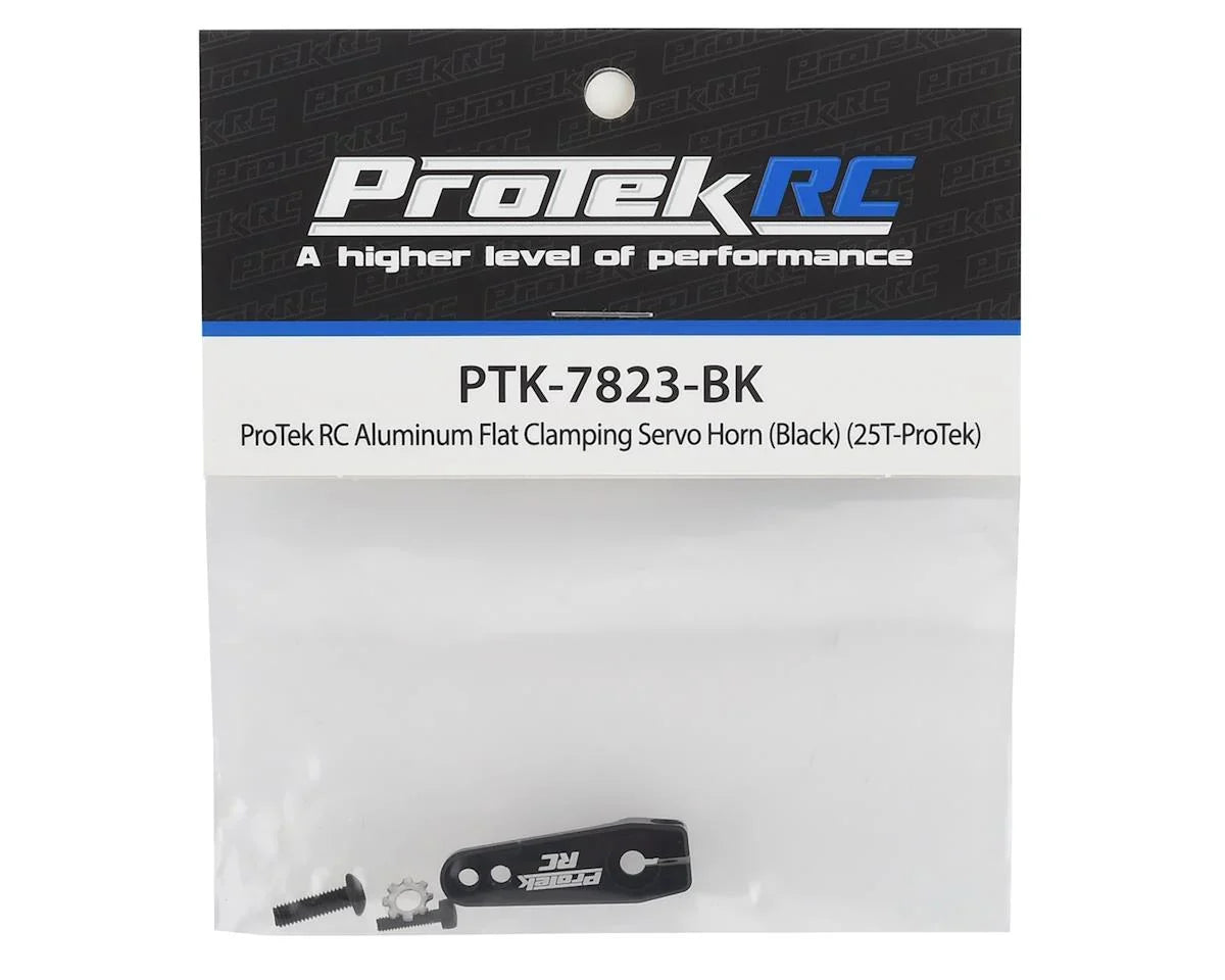 ProTek RC Aluminum Flat Clamping Servo Horn (Black) (25T-ProTek) - PTK-7823-BK