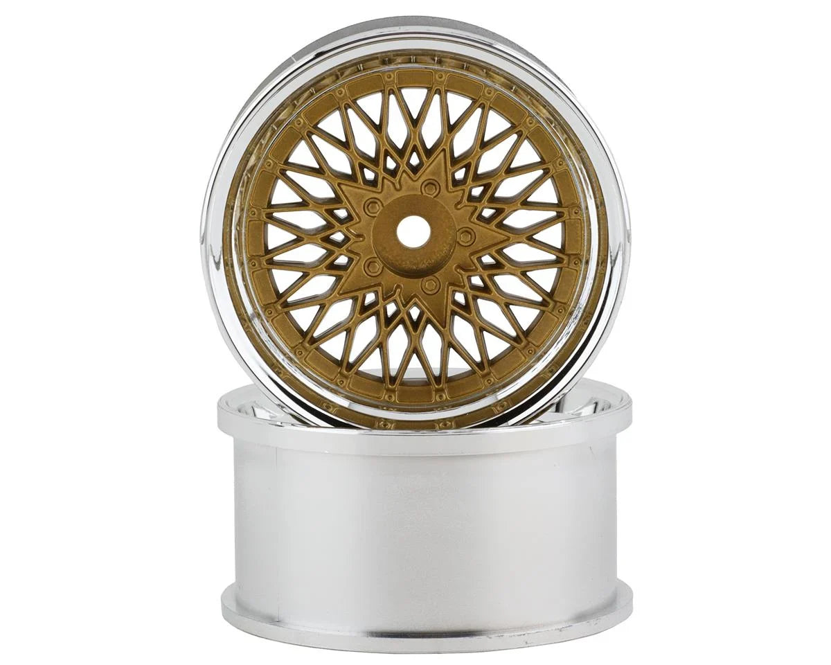 RC Art SSR Formula Mesh 19 Drift Wheels (Gold) (2) (6mm Offset) w/12mm Hex