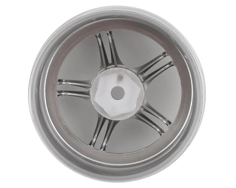 RC Art SSR Professor SPX 5-Split Spoke Drift Wheels (Chrome Silver) (2) (6mm Offset) w/12mm Hex - RCA-ART-WW-0106CS