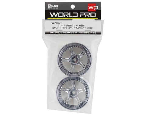 RC Art SSR Professor SPX 5-Split Spoke Drift Wheels (Chrome Silver) (2) (6mm Offset) w/12mm Hex - RCA-ART-WW-0106CS