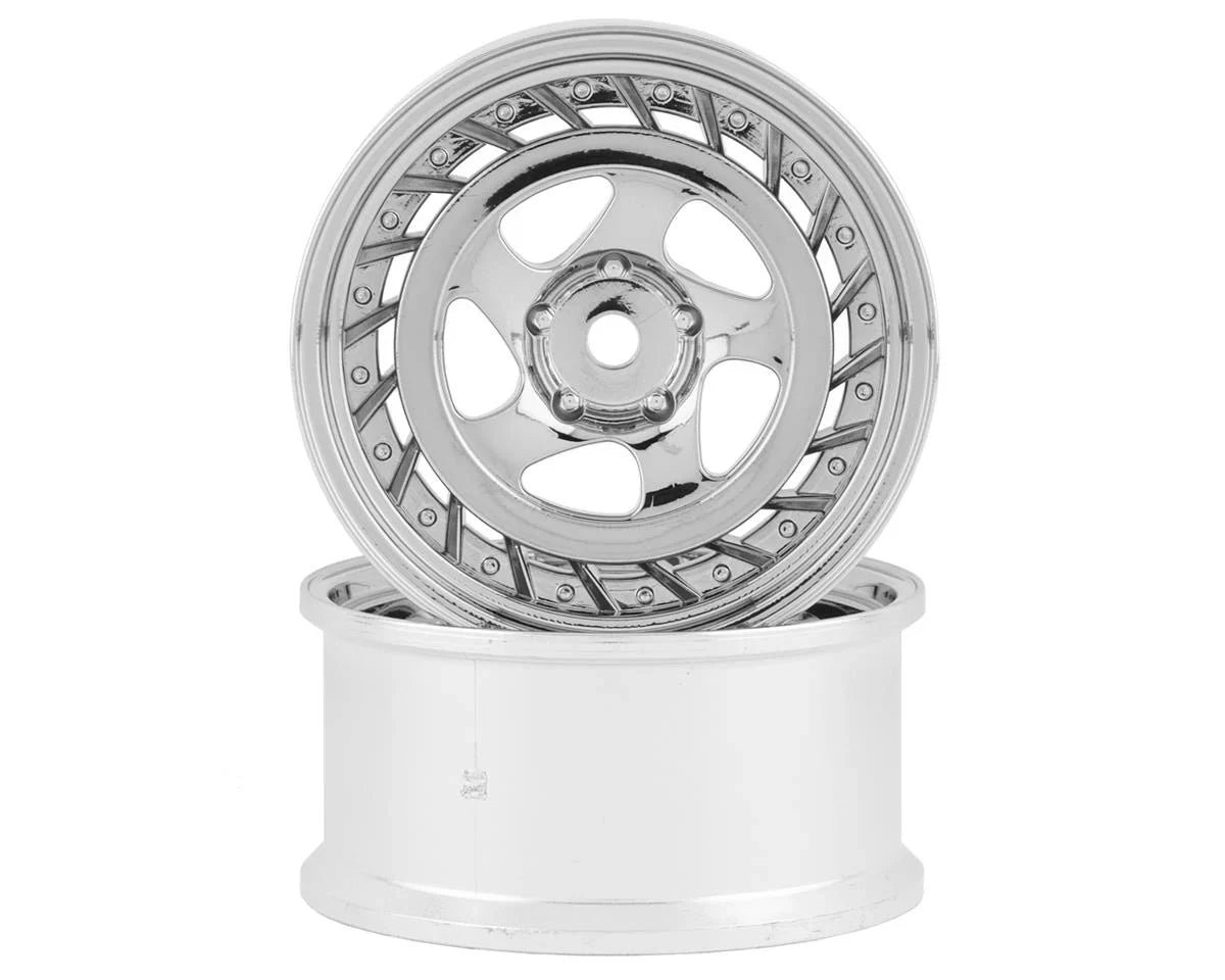 RC Art SSR Formula Aero Spoke Drift Wheels (Chrome Silver) (2) (Deep Face 8mm Offset) w/12mm Hex - RCA-ART-WW-0208CS