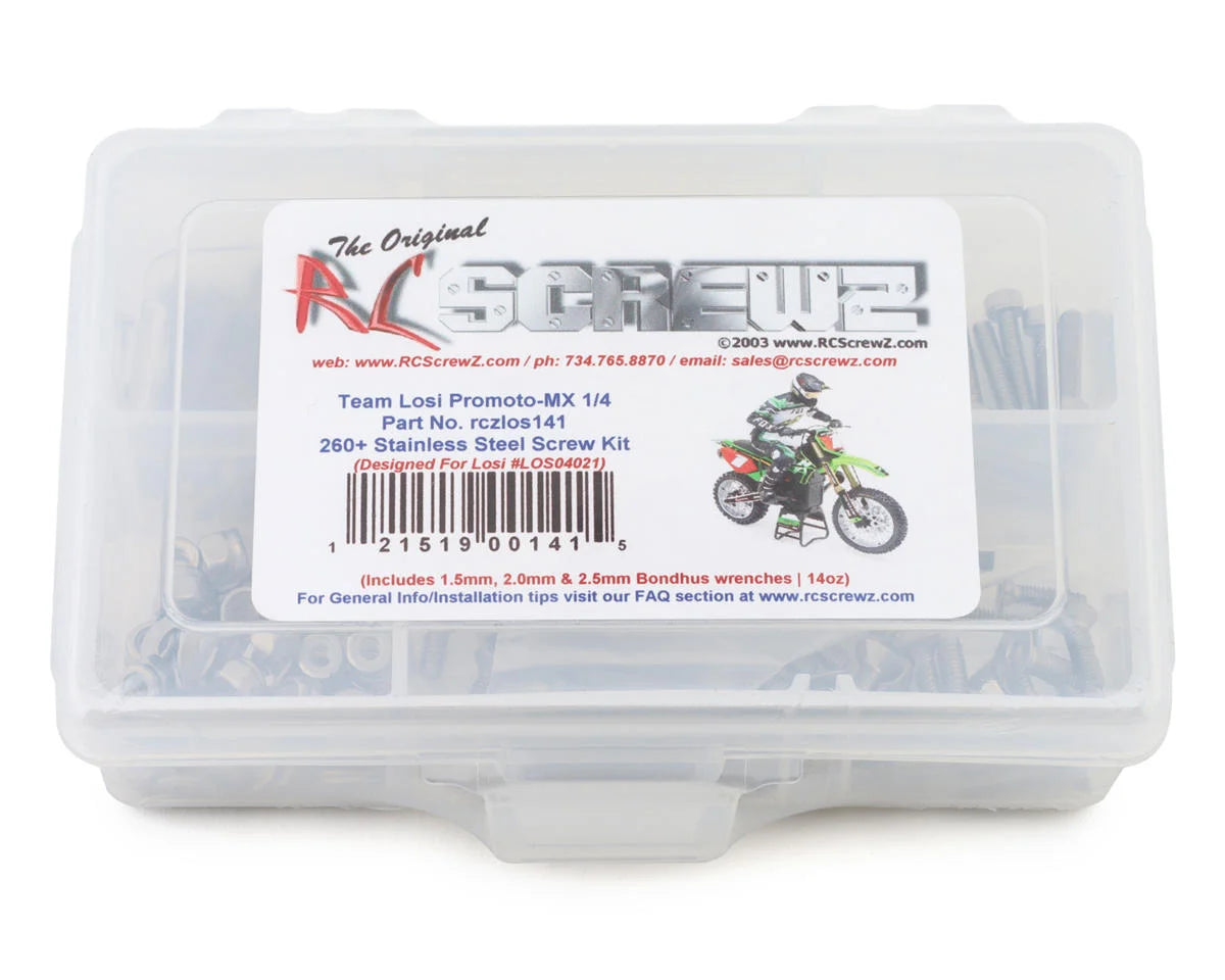RC Screwz Team Losi 1/4 Promoto-MX Motorcycle Stainless Steel Screw Kit - RCZLOS141