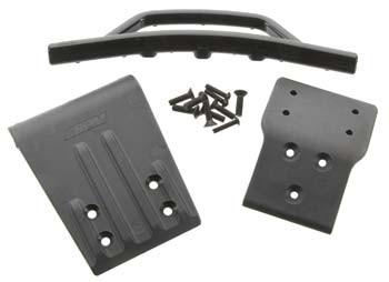 80022 Fr Bumper+Skid Plate Blk Slash 4x4