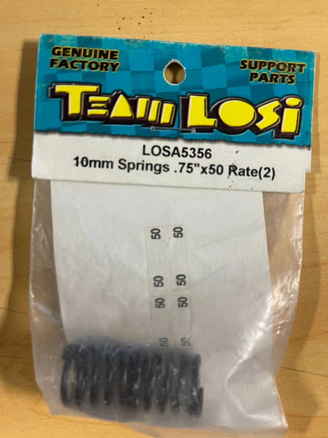 LOSA5356 10mm Springs.75"x50 Rate(2) - LOSA5356