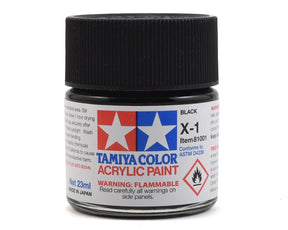 Tamiya X-1 Black Gloss Finish Acrylic Paint (23ml) - TAM81001
