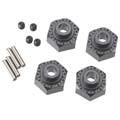 AX30429 Aluminum Hex Hub 12mm Black (4) - AXIC0429