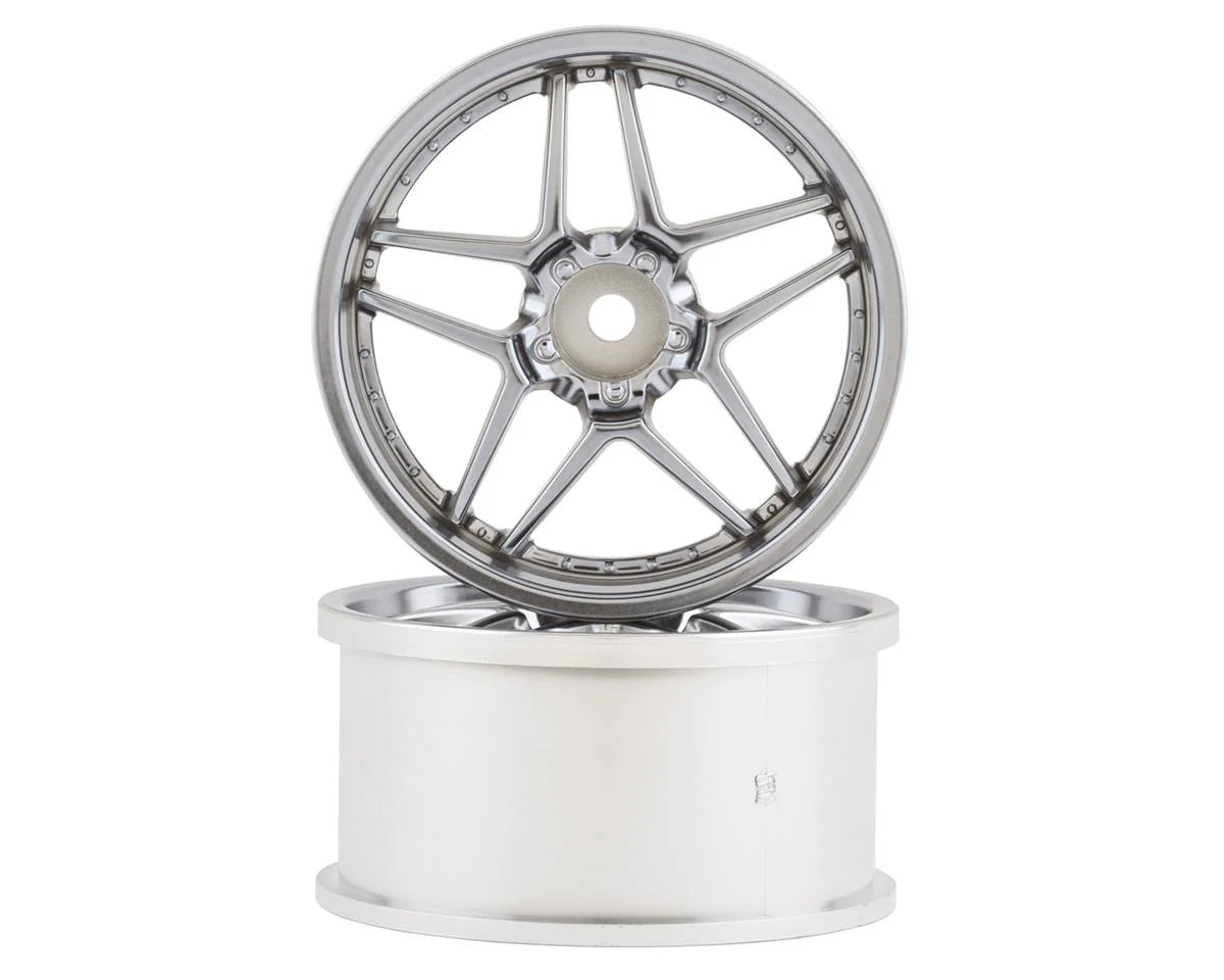 Topline Blitz BRW03 5-Split Spoke Drift Wheels (Matte Chrome) (2) (6mm Offset) w/12mm Hex - TDW-EW-0206MC