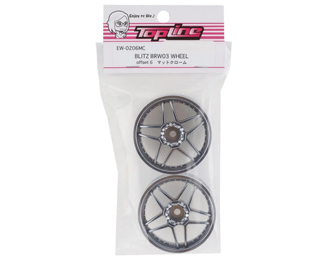 Topline Blitz BRW03 5-Split Spoke Drift Wheels (Matte Chrome) (2) (6mm Offset) w/12mm Hex - TDW-EW-0206MC