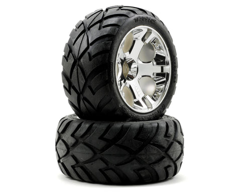 Traxxas Anaconda Tires w/All-Star Front Wheels (2) (Jato) (Chrome) (Standard) - TRA5577R